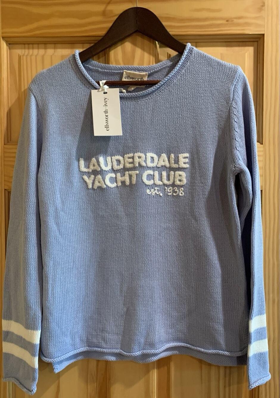 Ellsworth & Ivey Women's Custom Knit Lauderdale Yacht Club Sweater Boxy XS NWT